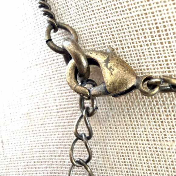 Avon Tiger’s Eye Y-Necklace Wire Wrapped Floral Drop - Picture 5 of 9